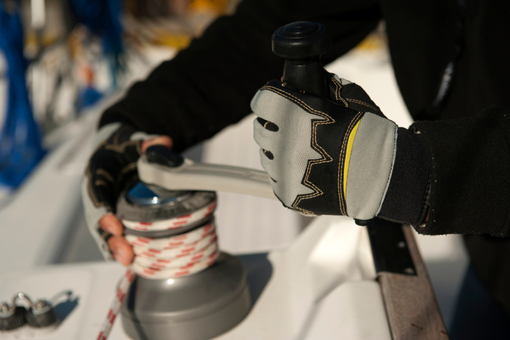 sailing gear on a boat